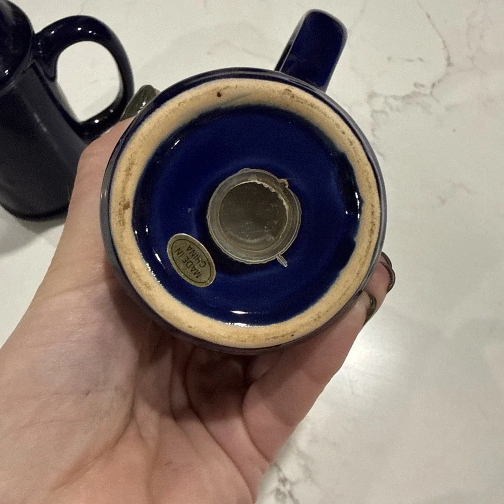 Cobalt Blue Ceramic Salt Pepper Shaker 4.75